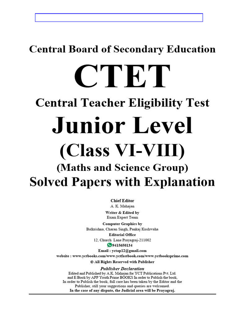 CTET Junior Level Solved Papers 2021-2024 | PDF | Pedagogy | Learning