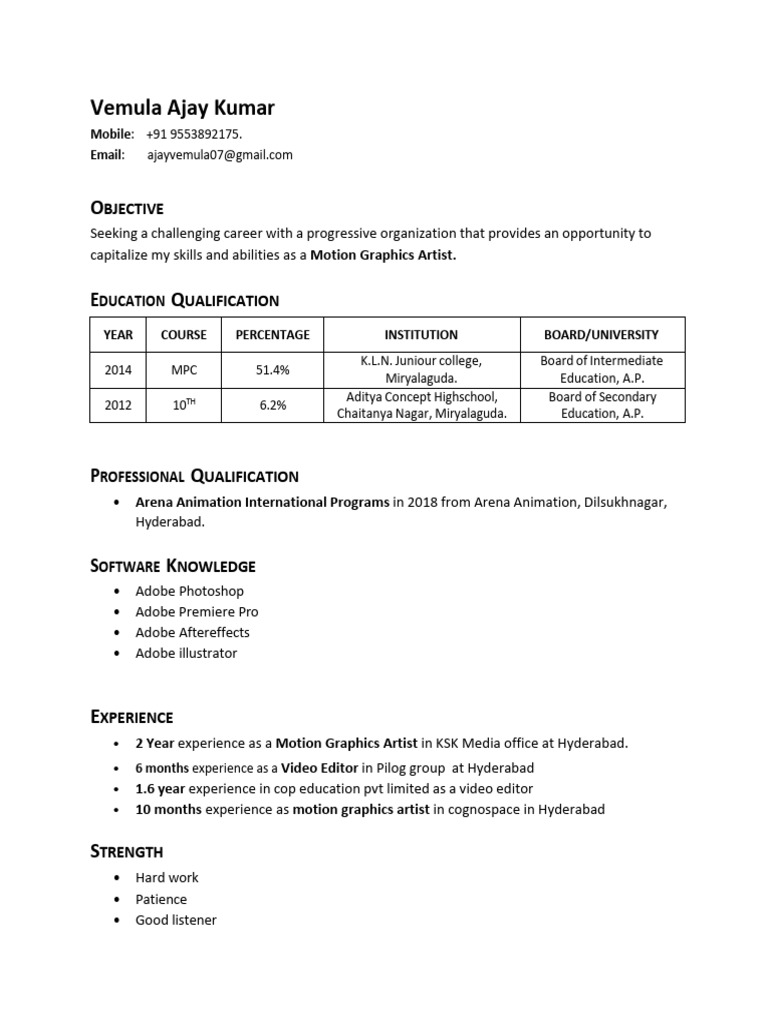 Resume Final | PDF