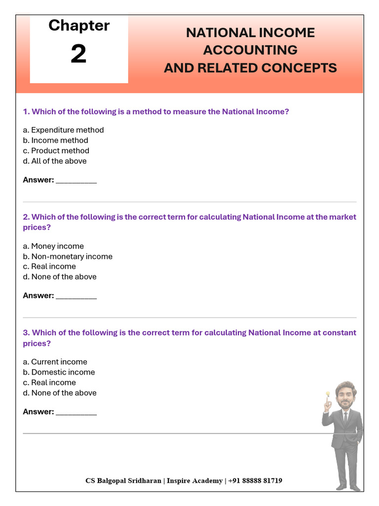 Chapter 2 Economics CSEET | PDF | Measures Of National Income And ...