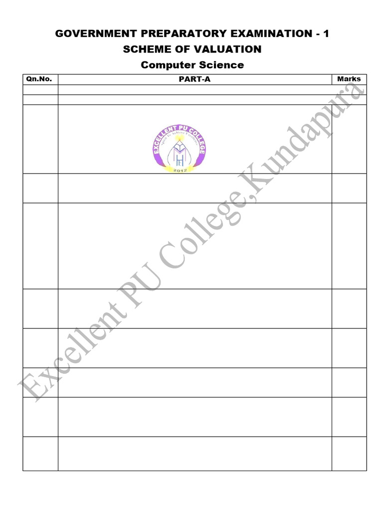 Computer Science Exam Valuation Scheme | PDF | Network Topology ...