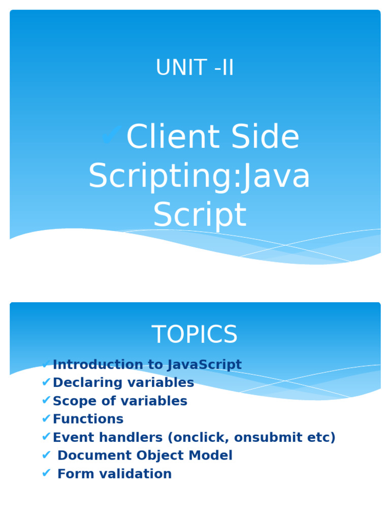 FSD Unit 2 | PDF | Java Script | Document Object Model