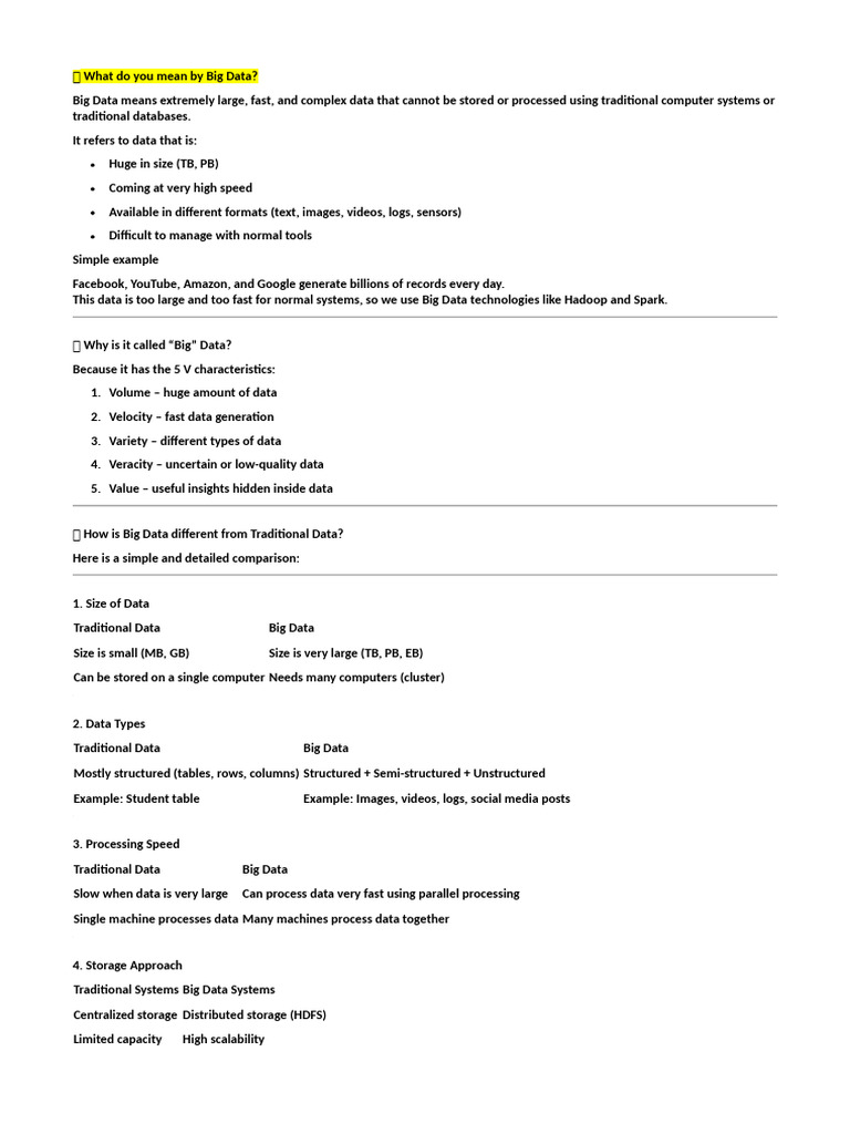 Big Data Unit 1st | PDF | Big Data | Analytics