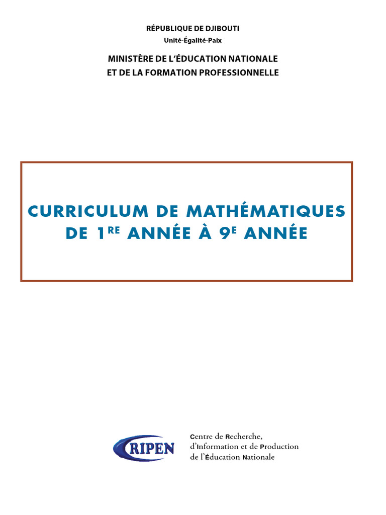 Curriculum Mathématiques 1re à 9e année | PDF | Triangle | Mathématiques