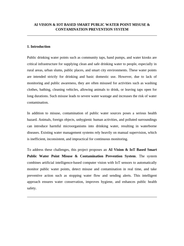 Smart Water Point Misuse Prevention System | PDF | Internet Of Things ...