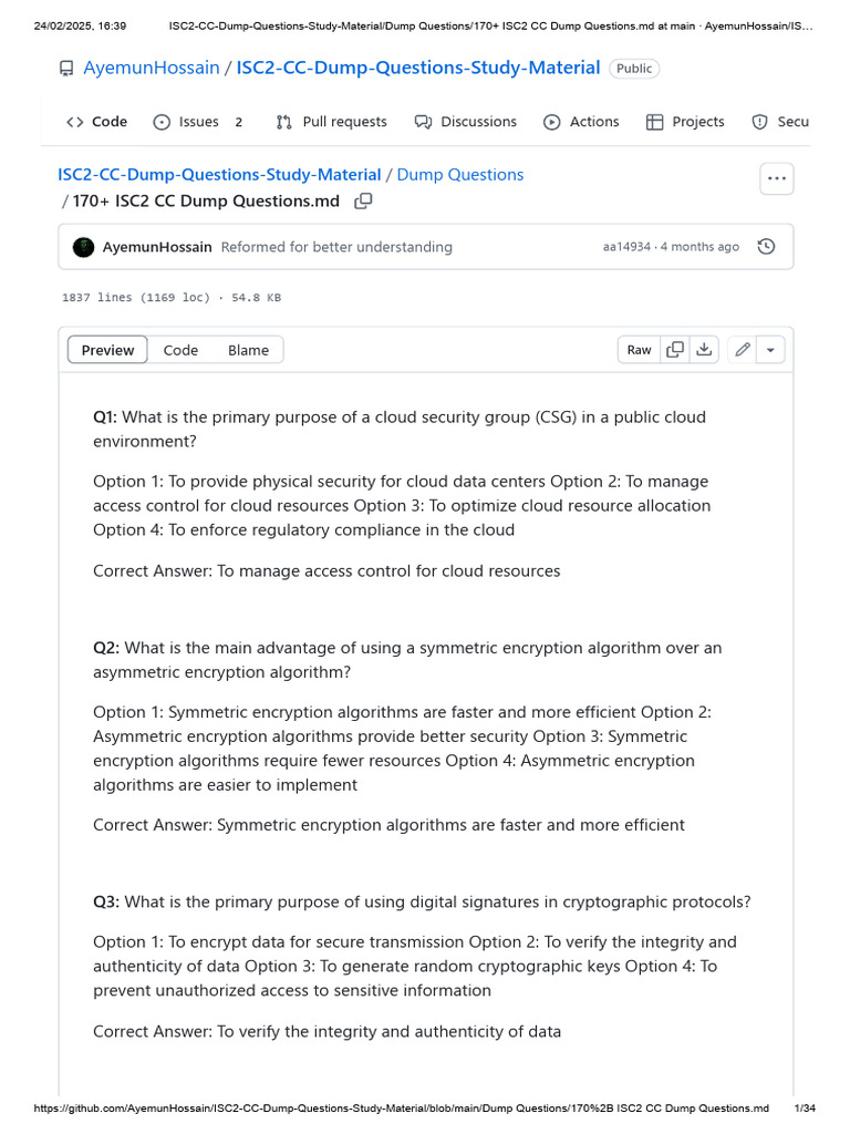 170+ ISC2 CC Exam Study Questions | PDF | Cloud Computing | Security
