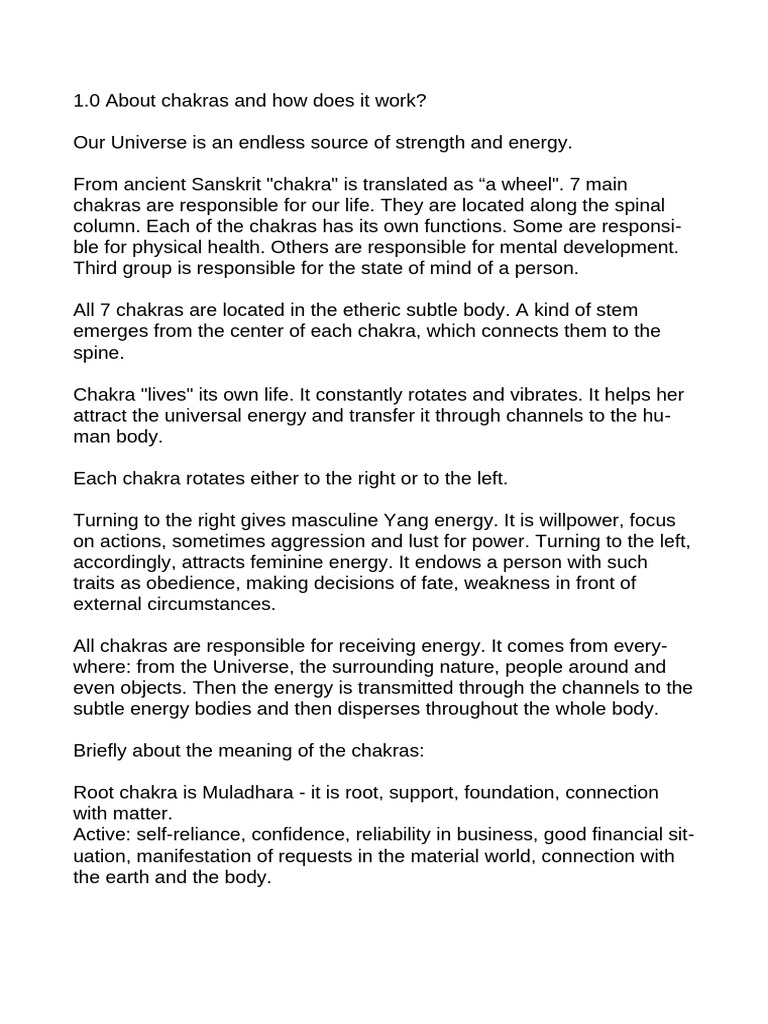 Understanding the 7 Chakras Explained | PDF | Chakra | Thought