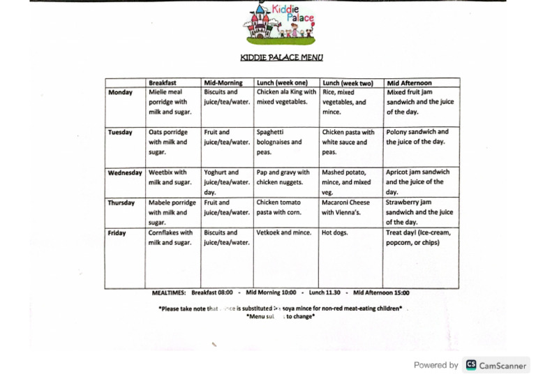 Kiddie Palace Menu-1 | PDF