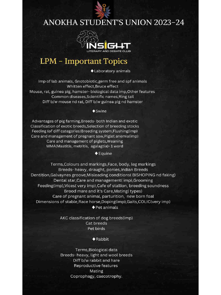 Sfi LPM Imp Topics | PDF
