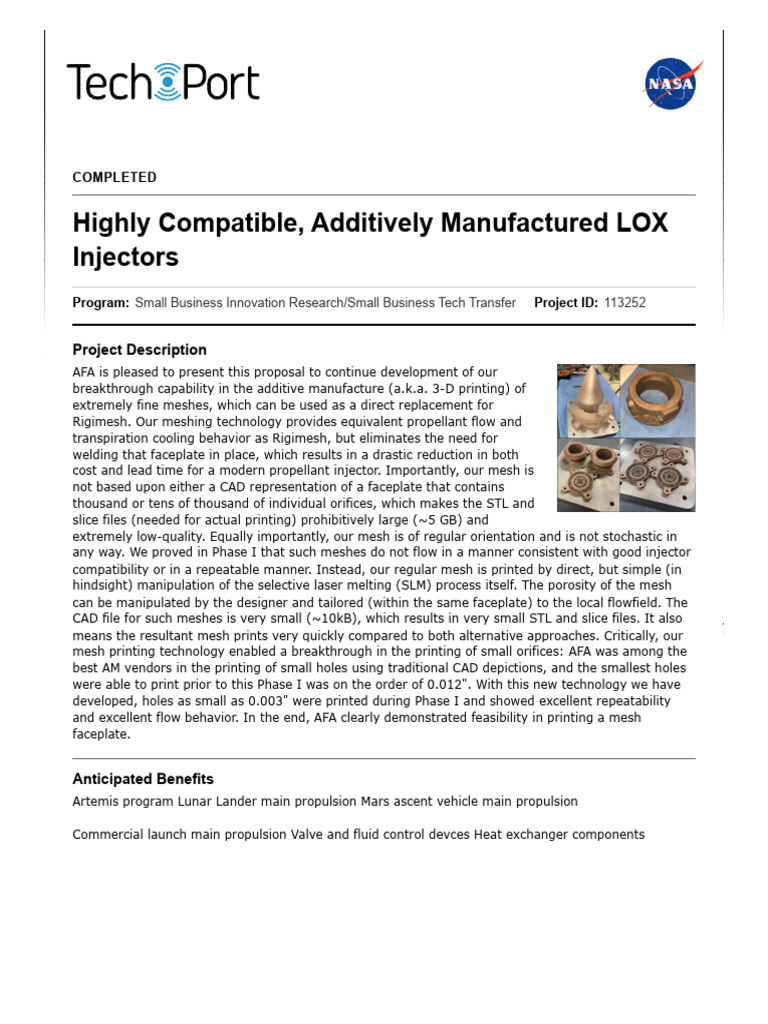 TechPort Report Download 12-20-2025 8 - 47 AM +07 | PDF | Spacecraft ...