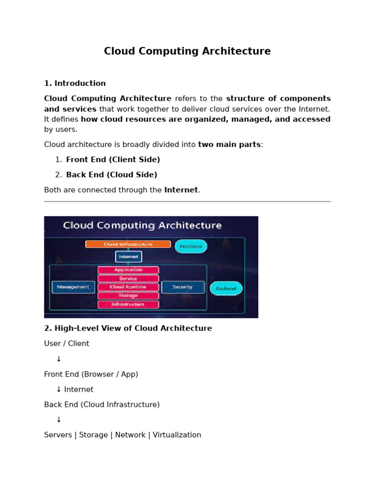 Understanding Cloud Computing Architecture | PDF | Cloud Computing ...