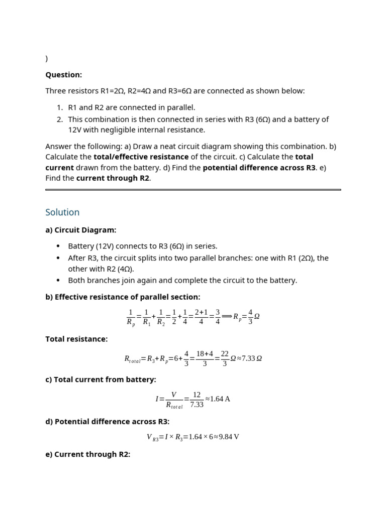 Resistor Circuit Analysis and Calculations | PDF