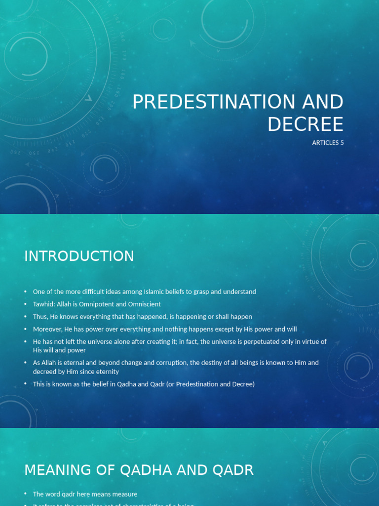 Articles 5 - Predestination | PDF | God In Islam | Religious Belief And ...