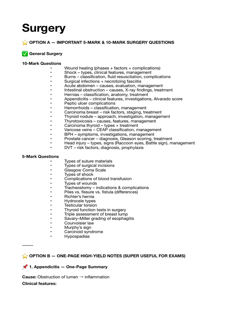 Surgery | PDF | Diseases And Disorders | Clinical Medicine