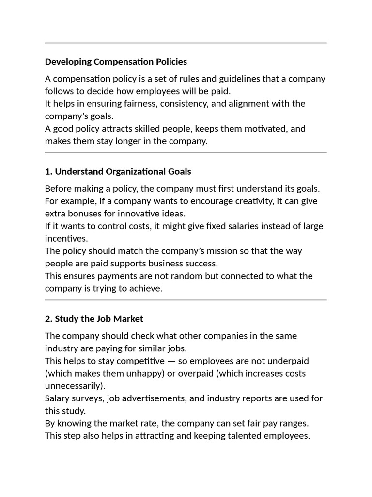 Effective Compensation Policy Development | PDF | Employment | Salary