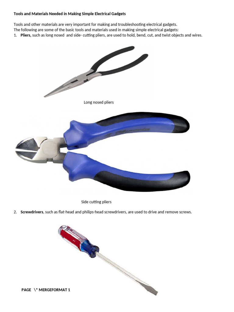 Essential Tools for Electrical Gadgets | PDF
