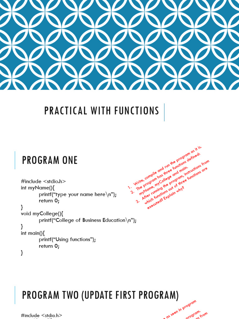 ITT05107 Practical With Functions | PDF | Parameter (Computer ...