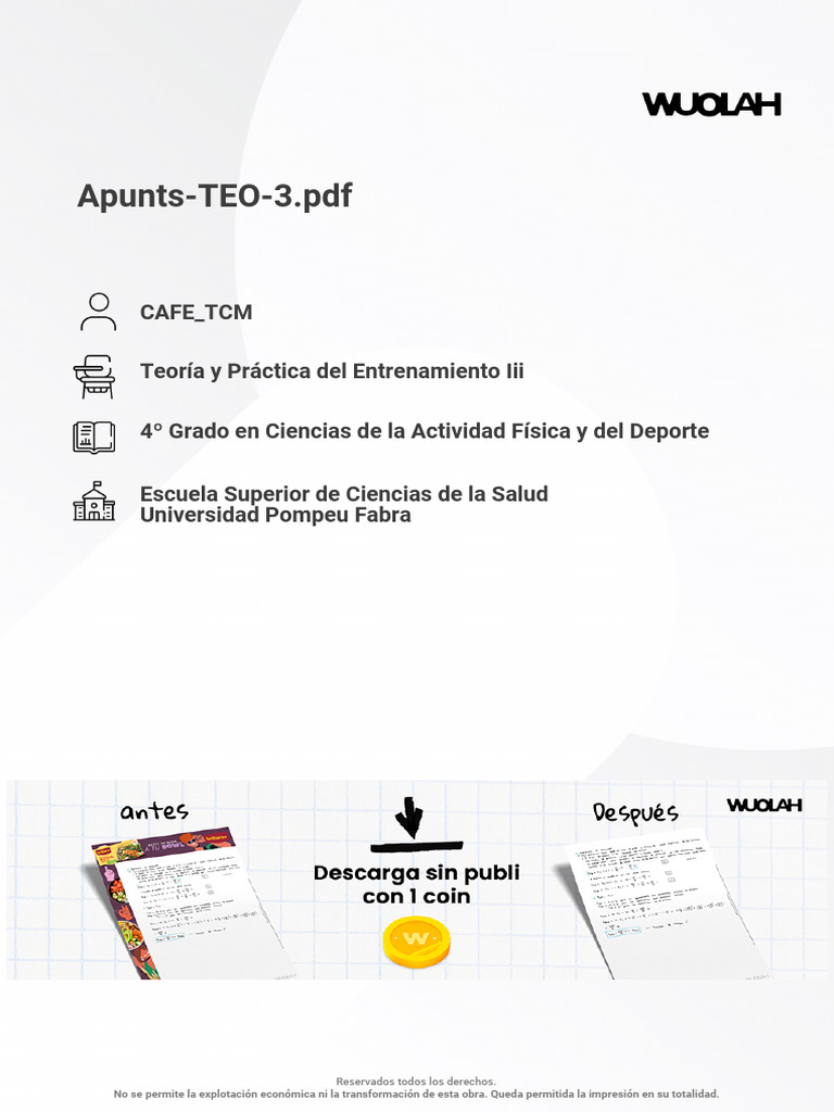 Apunts II-Teoria I Pràctica de L'entrenament III | PDF