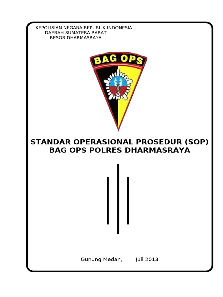 SOP Operasional Polres Dharmasraya | PDF