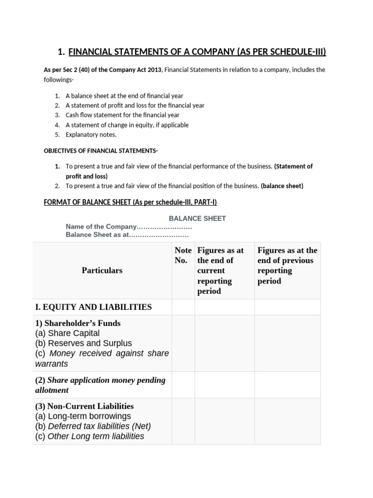 Company Financial Statements Guide | PDF | Balance Sheet | Income Statement