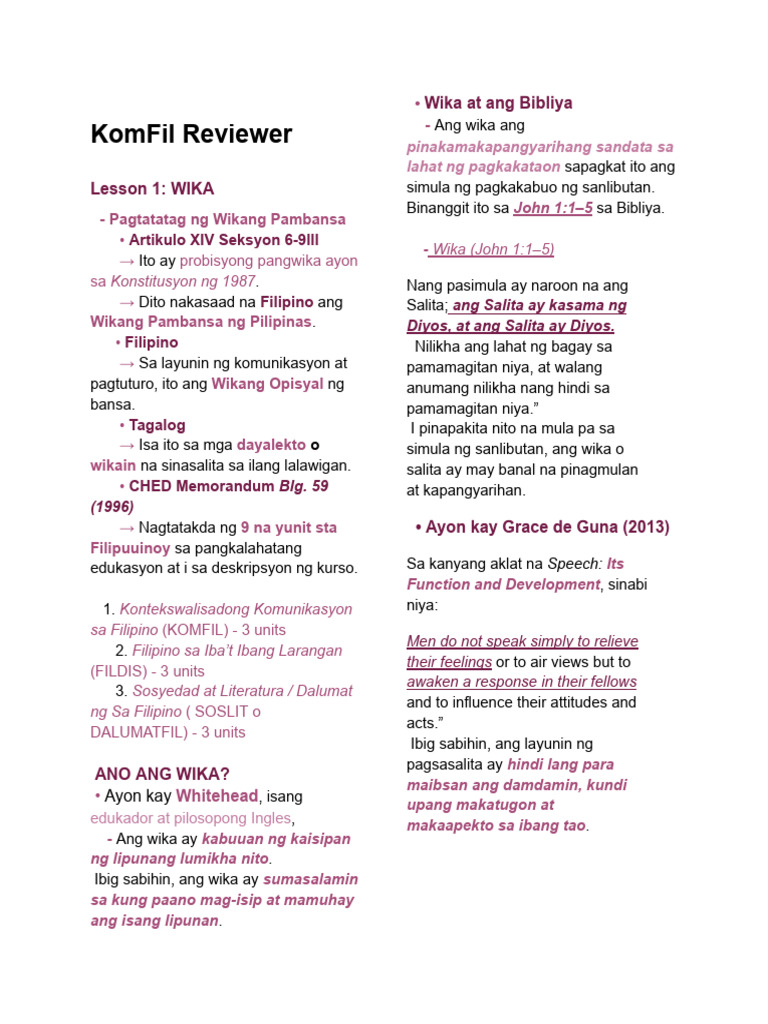 KomFil Reviewer | PDF