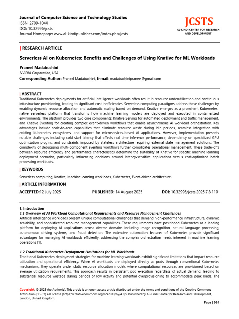 Serverless AI on Kubernetes: Knative Insights | PDF | Artificial ...