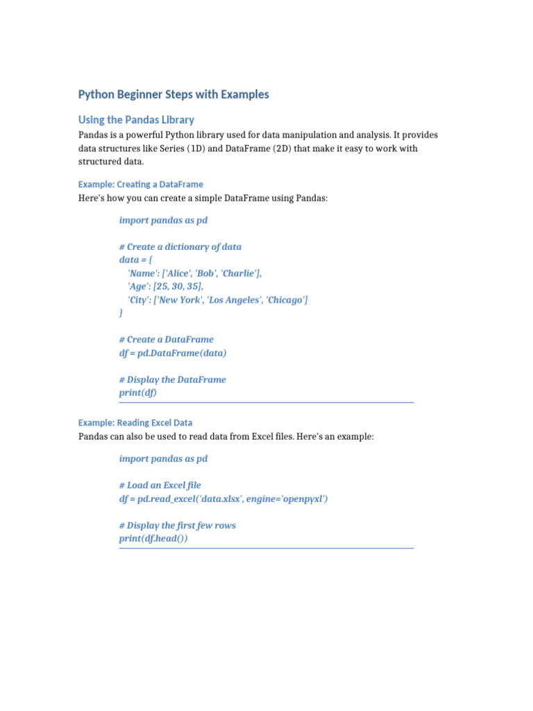 Pandas DataFrame Creation Guide | PDF