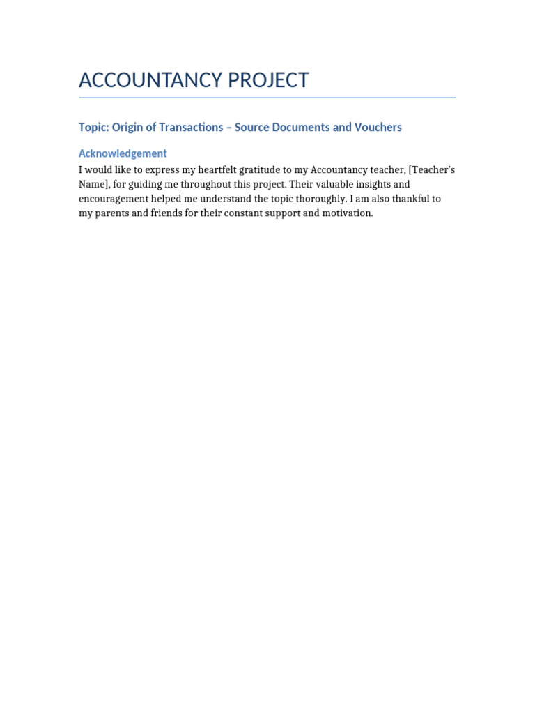 Accountancy Project Source Documents | PDF