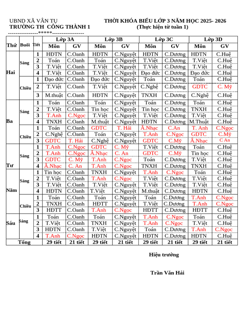 Tkb Khối 3 Chuẩn | PDF