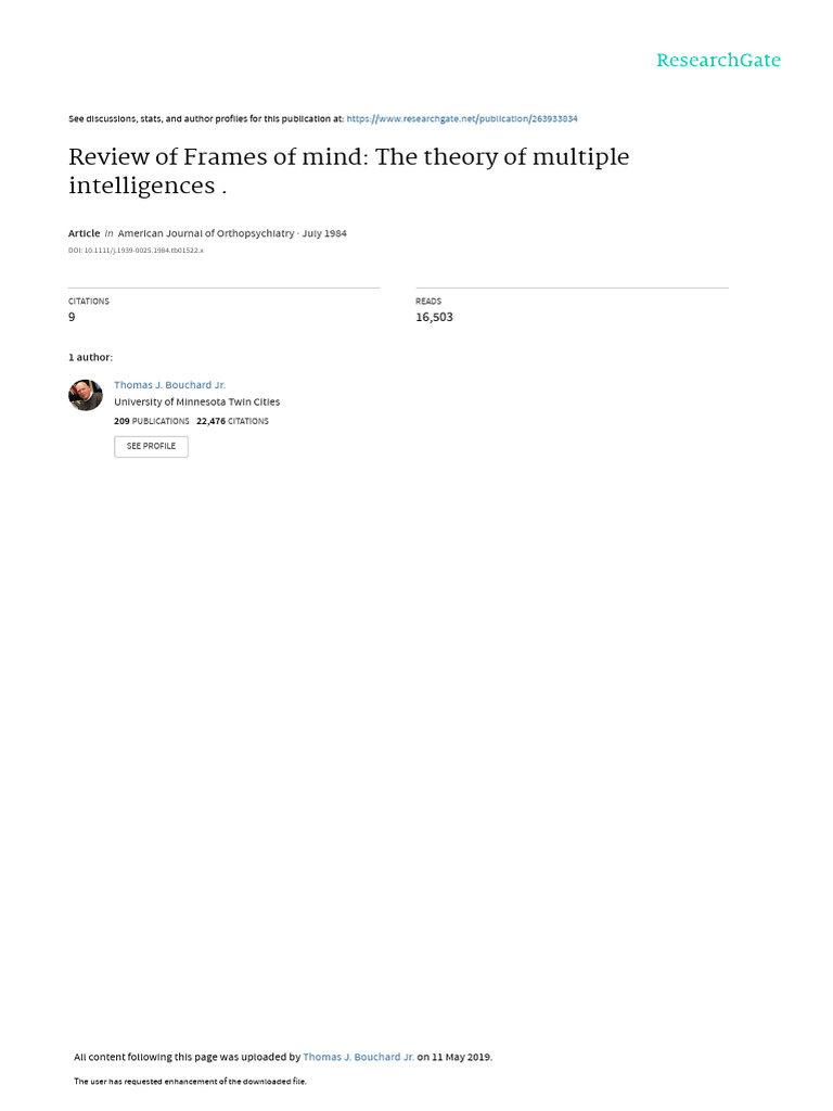 Review of Multiple Intelligences Theory | PDF