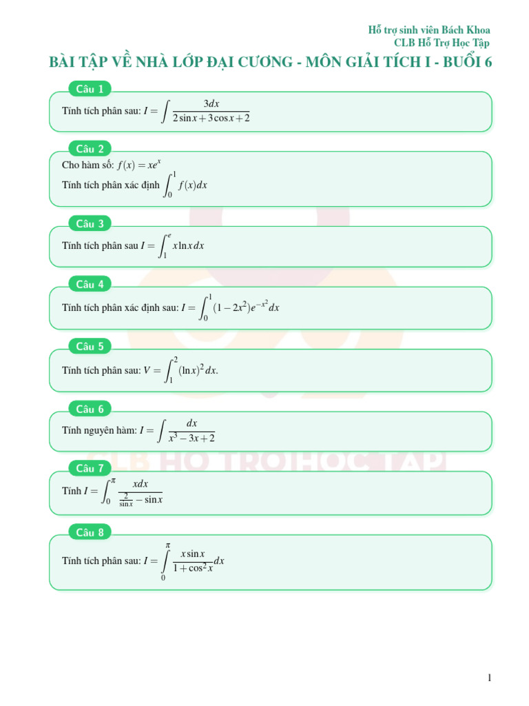 Calculus HW W8 | PDF