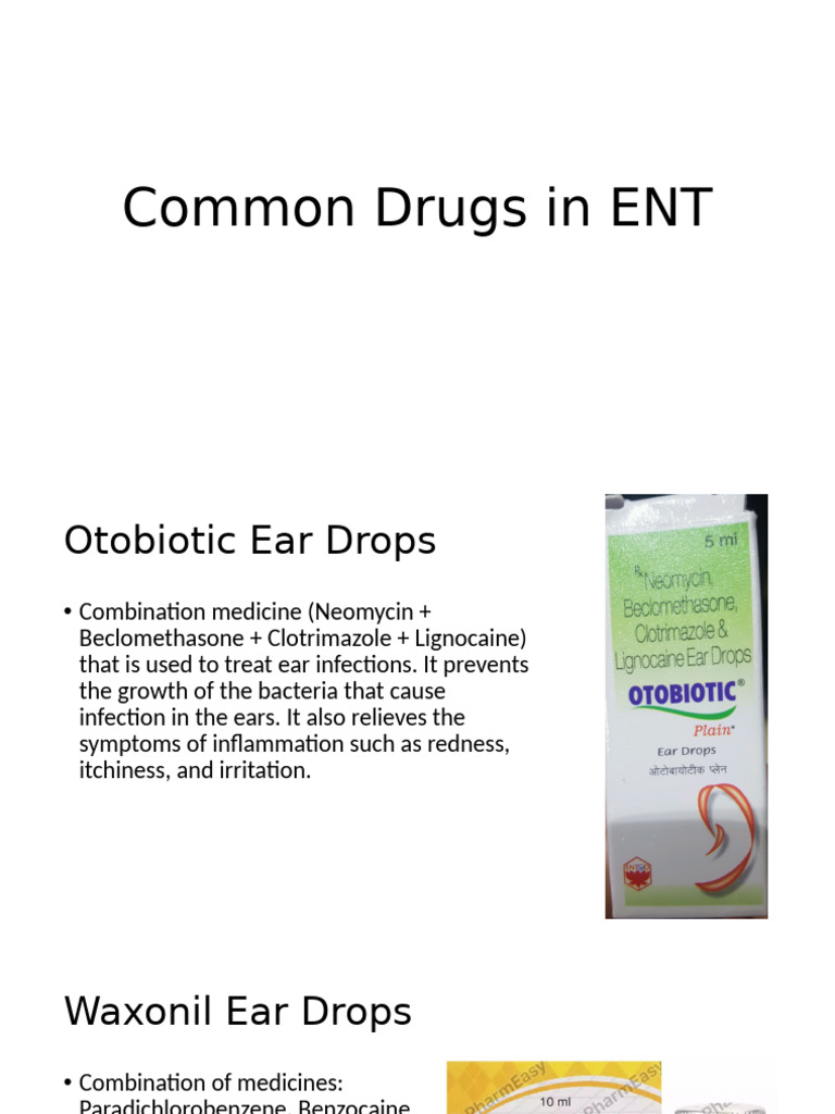 Essential ENT Medications Overview | PDF