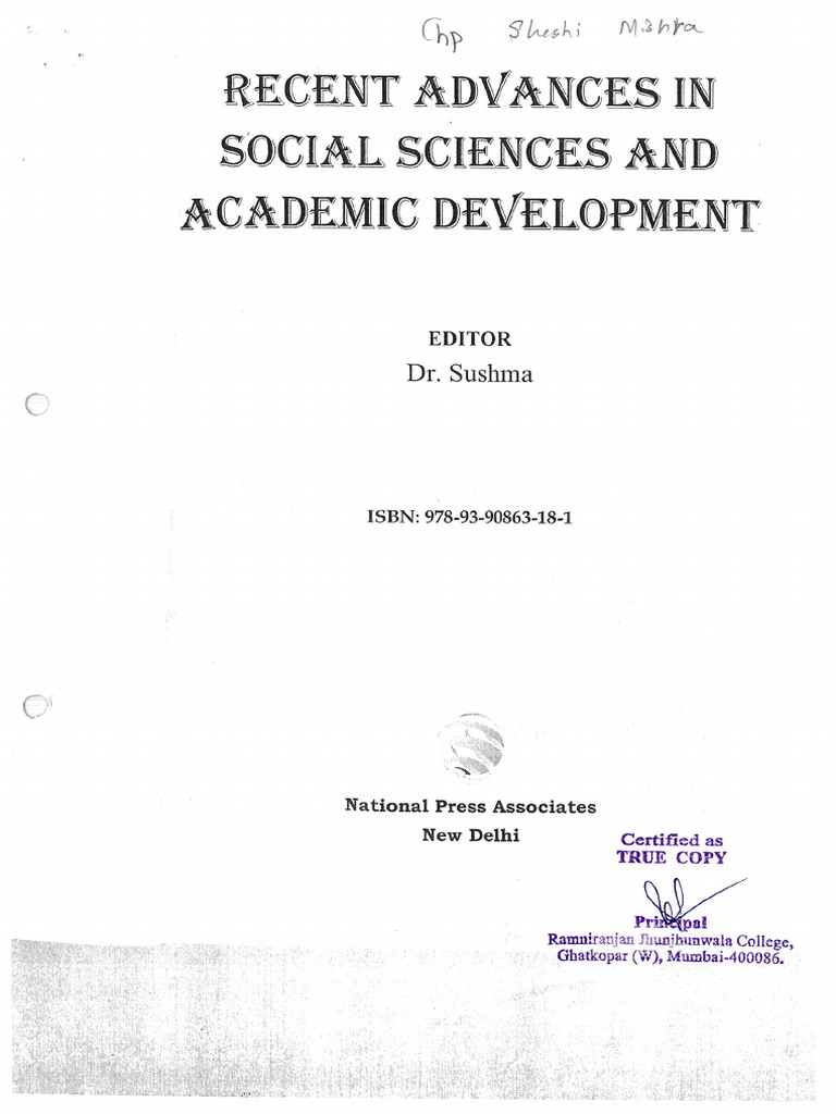 Recent Advances in Social Science | PDF
