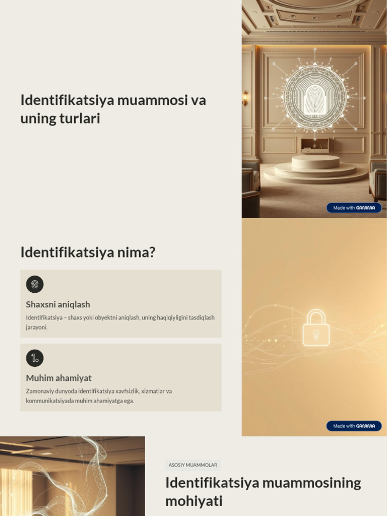 15 Mavzu Identifikatsiya Muammosi Va Uning Turlari | PDF