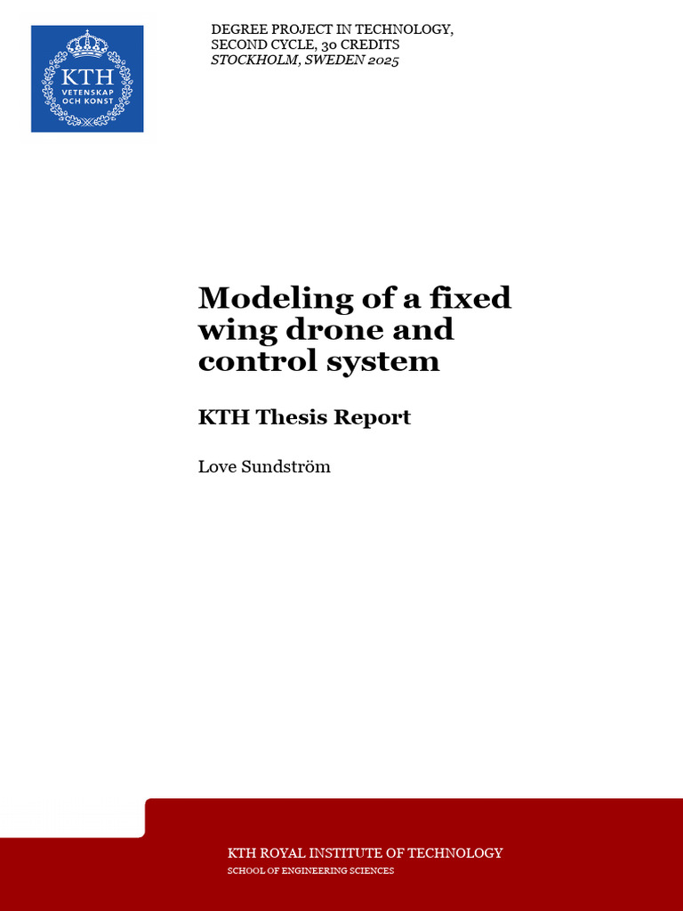 Fixed-Wing UAV Control System Modeling | PDF | Rotation | Motion (Physics)