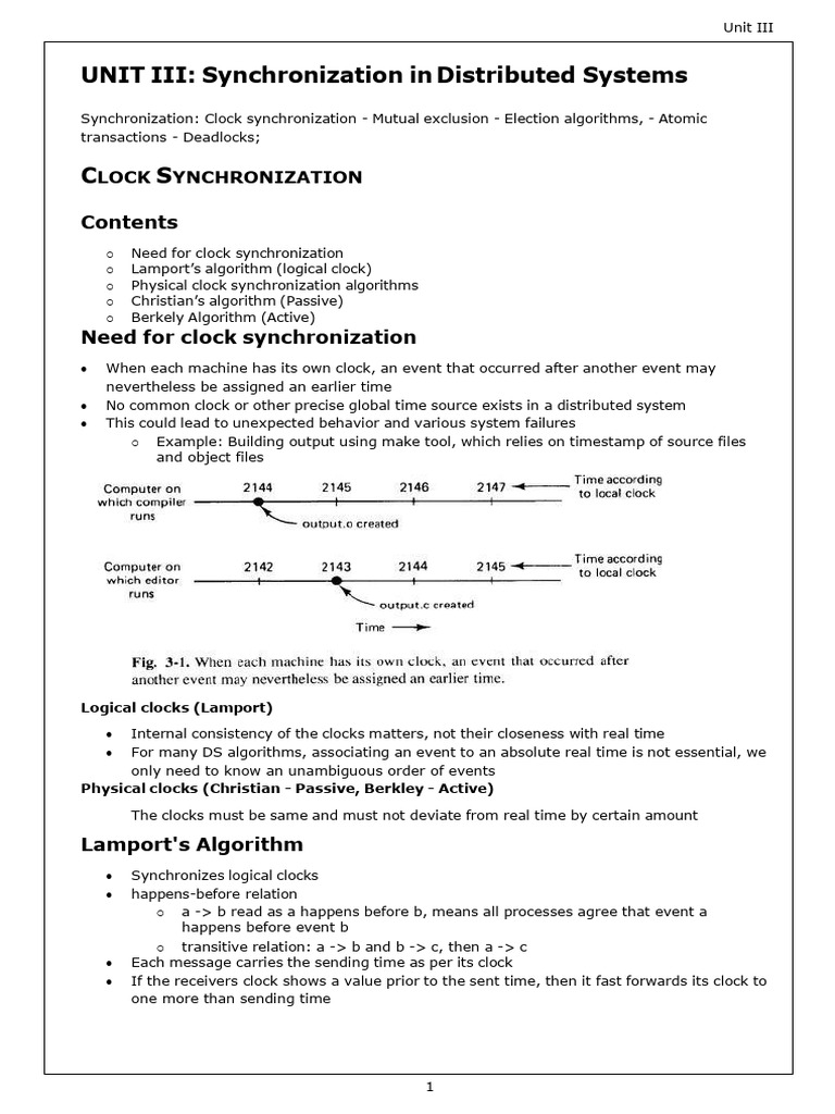 Synchronization in Distributed Systems | PDF | Database Transaction | Acid