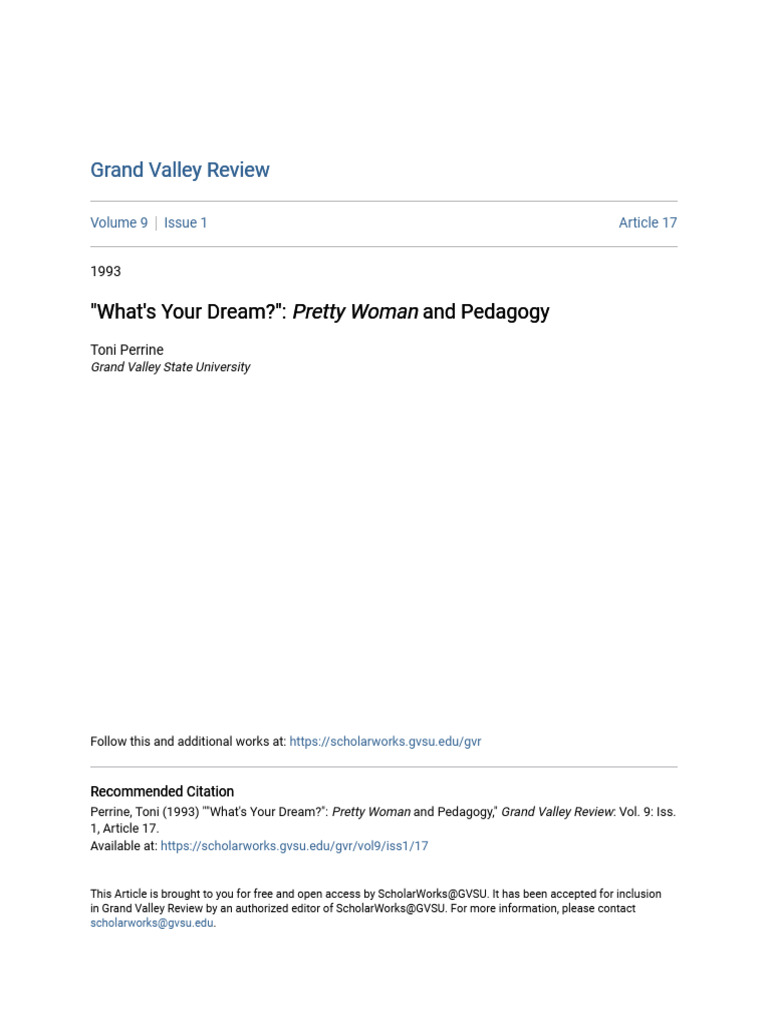 Analyzing Pretty Woman's Pedagogy | PDF