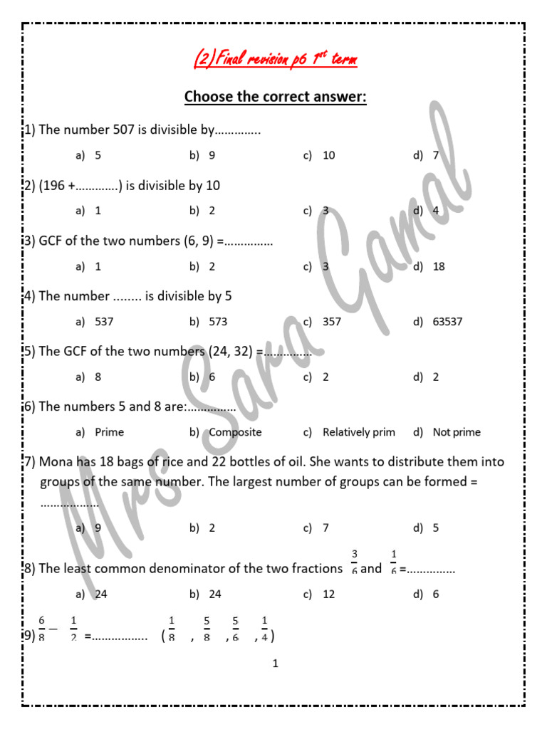Math Practice Questions and Answers | PDF | Arithmetic | Elementary ...