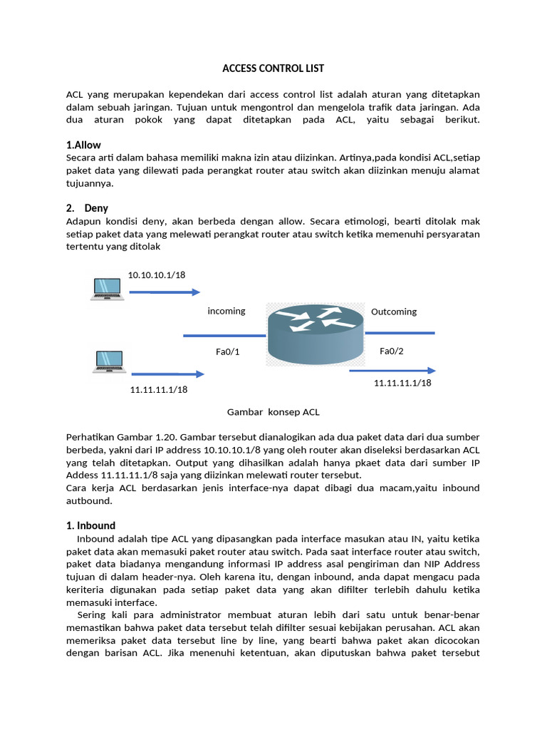 Panduan Lengkap Access Control List (ACL) | PDF
