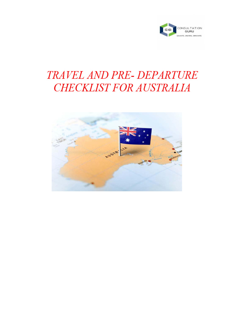 Australia Pre Departure Checklist | PDF | Cost Of Living | Travel Visa