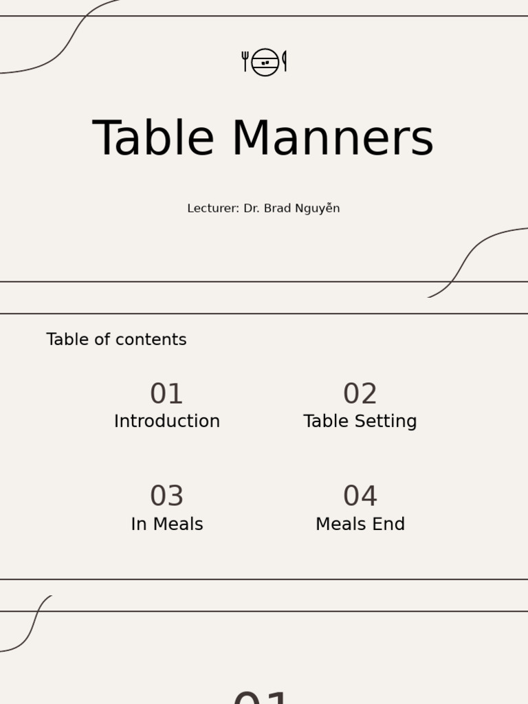 Essential Table Manners Guide | PDF