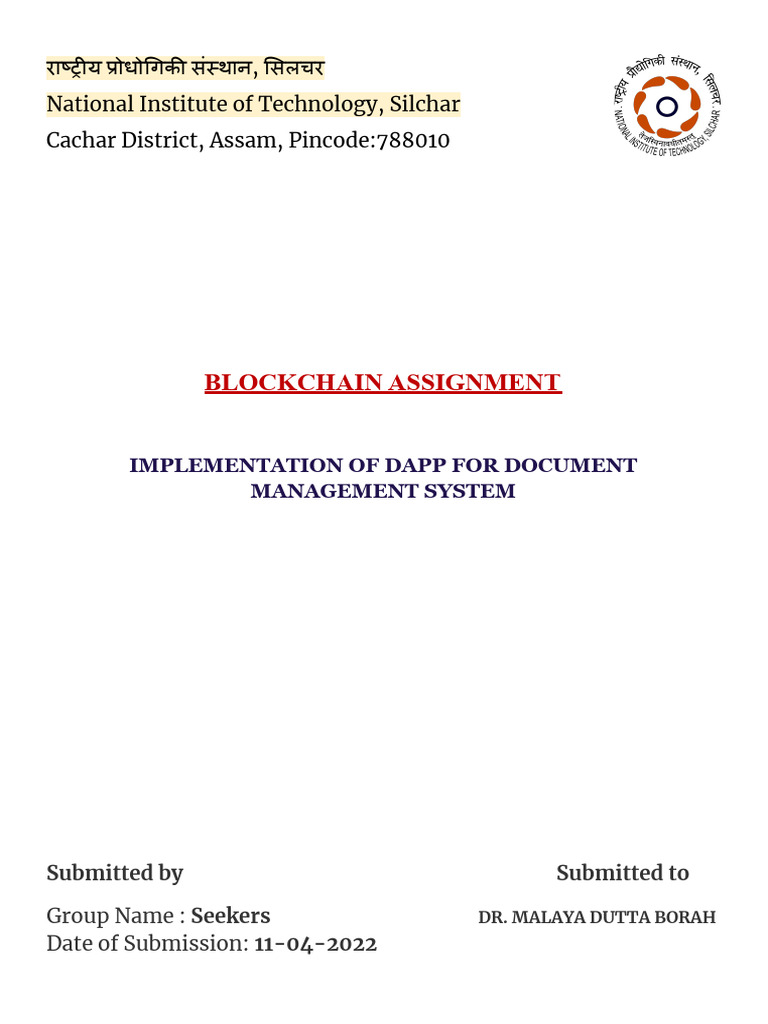 DApp for Blockchain Document Management | PDF | Computing | Information ...