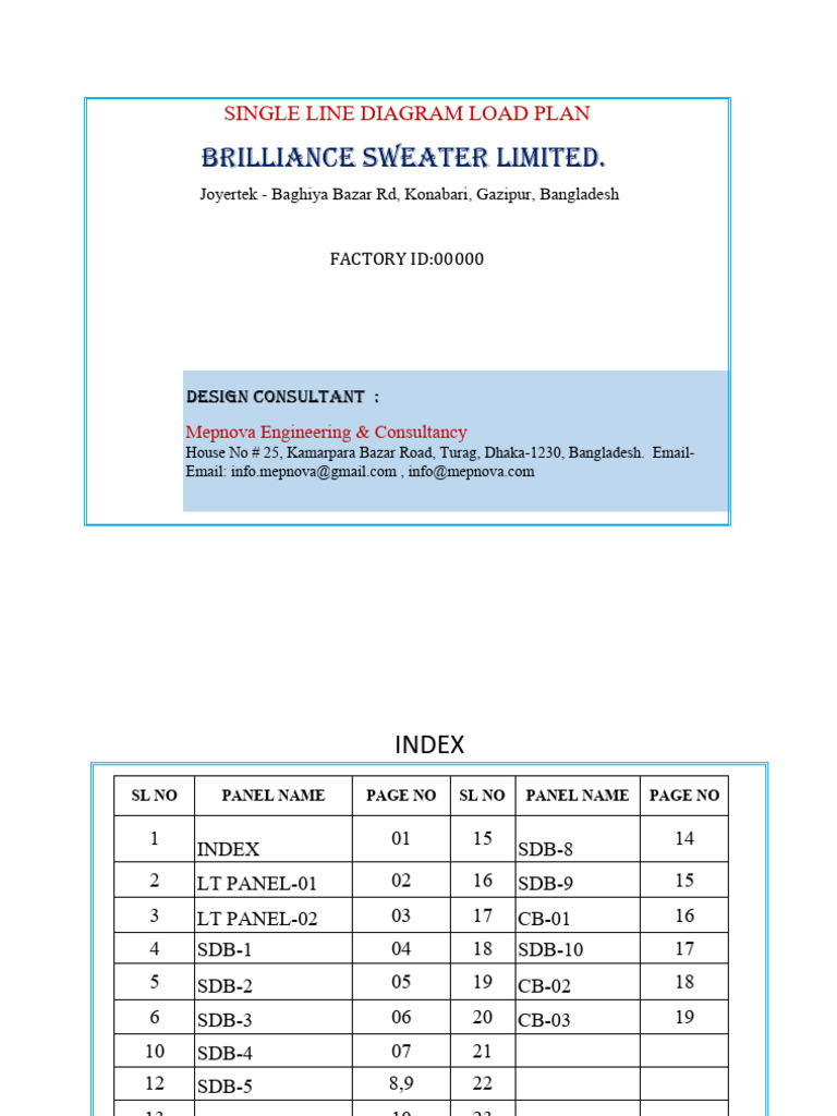 Brilliance Sweater Ltd Load Plan Diagram | PDF | Electrical Equipment ...