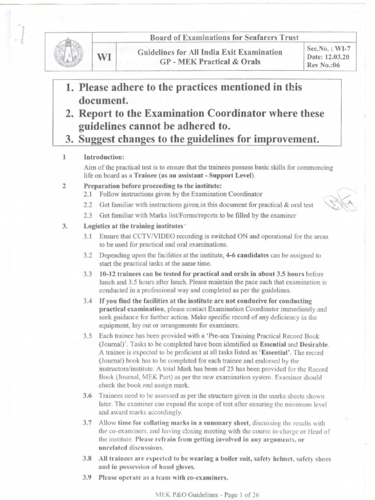 All India Exit Exam (Gp-Mek Practical & Oral Test) | PDF