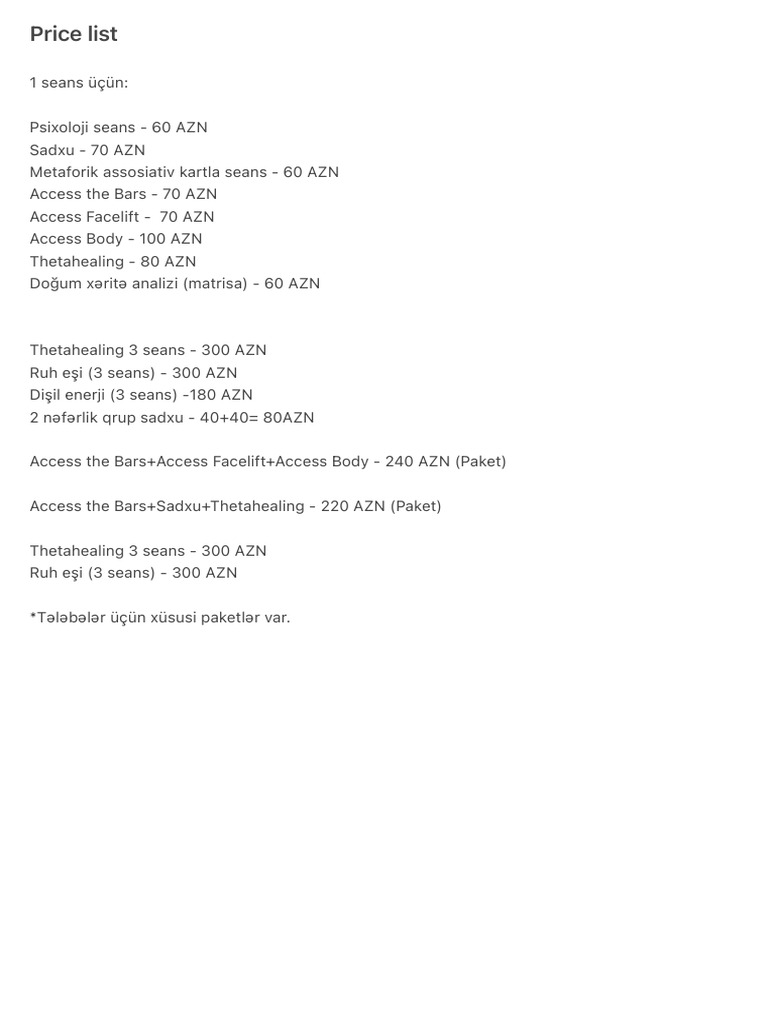 Price List | PDF