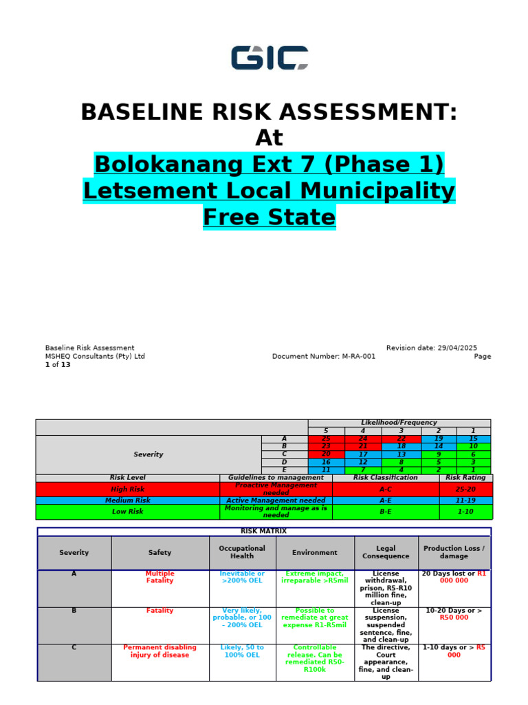 Baseline Risk Assessment Overview | PDF | Risk | Risk Assessment