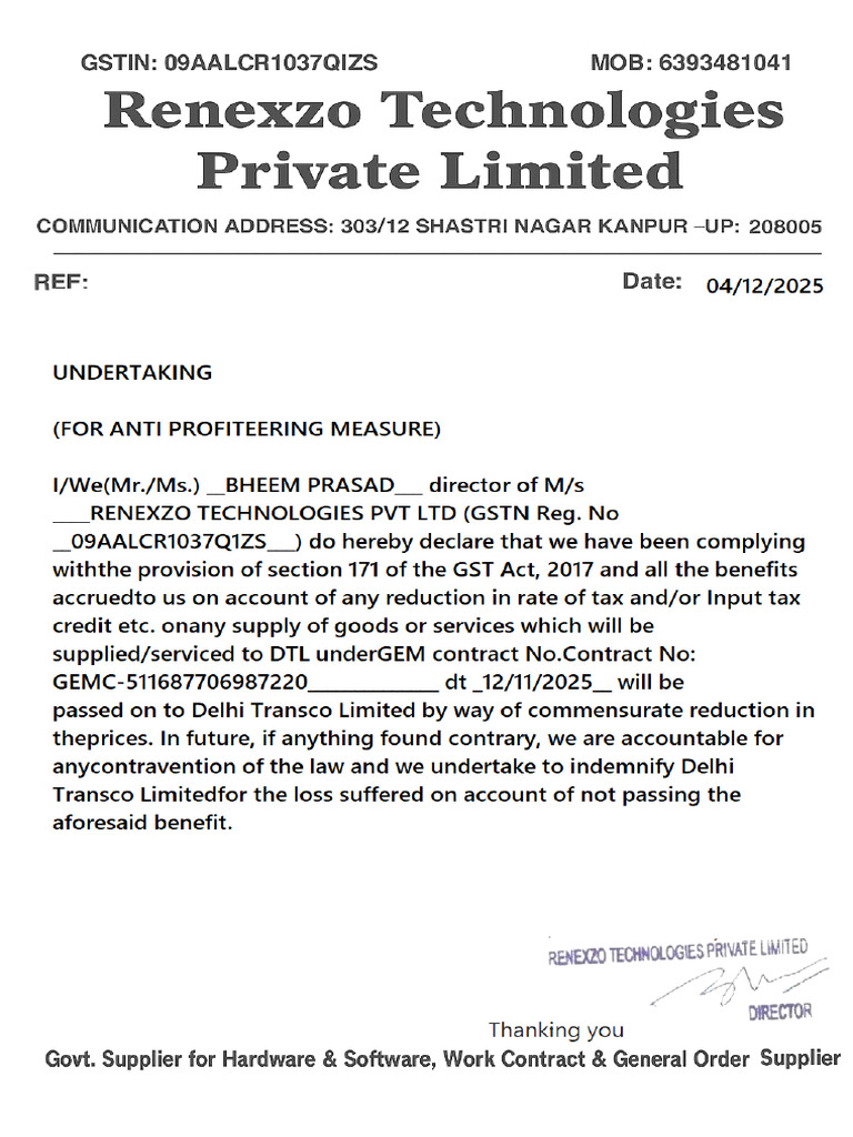 Undertaking | PDF