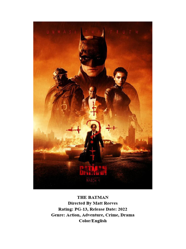 The Batman Film Analysis | PDF | Batman