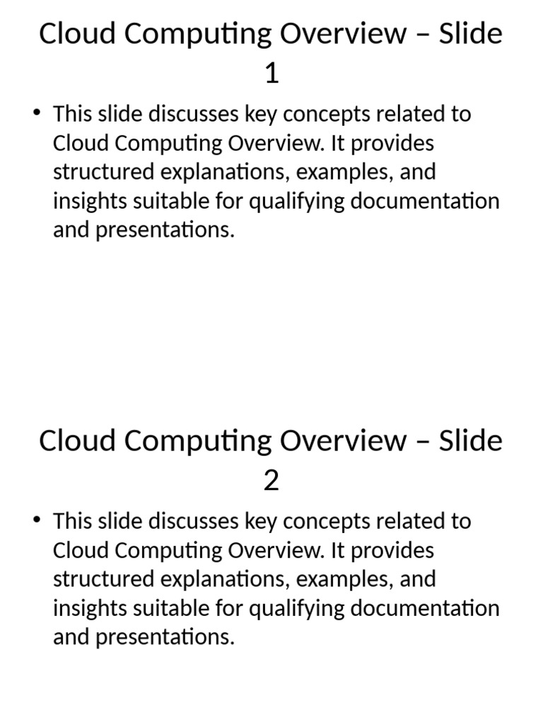 Cloud Computing Overview | PDF