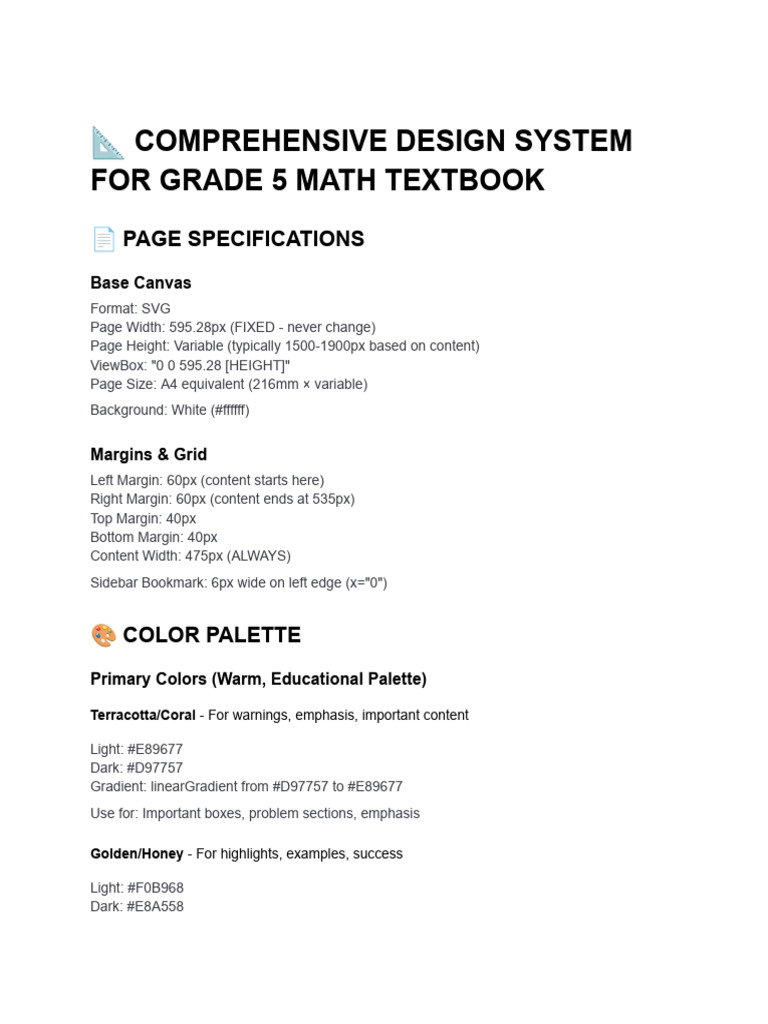? Comprehensive Design System For Grade 5 Math Textbook | PDF | Page ...