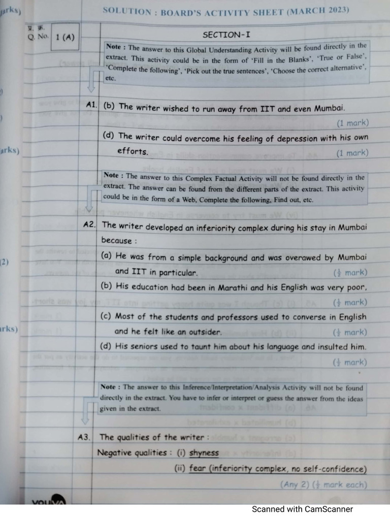 12th English Paper Solution 20 | PDF